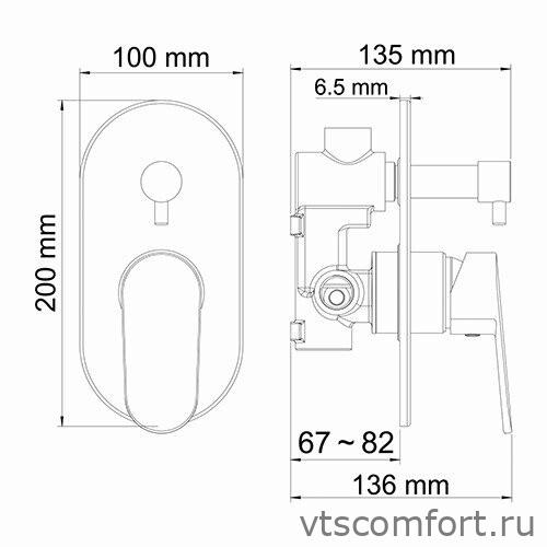 Фото WasserKraft Donau 5341 Смеситель для ванны и душа Изображение WasserKraft Donau 5341 Смеситель для ванны и душа