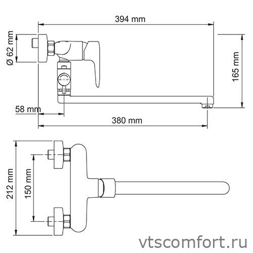 Фото WasserKraft Vils 5602L Смеситель для ванны с длинным изливом Изображение WasserKraft Vils 5602L Смеситель для ванны с длинным изливом