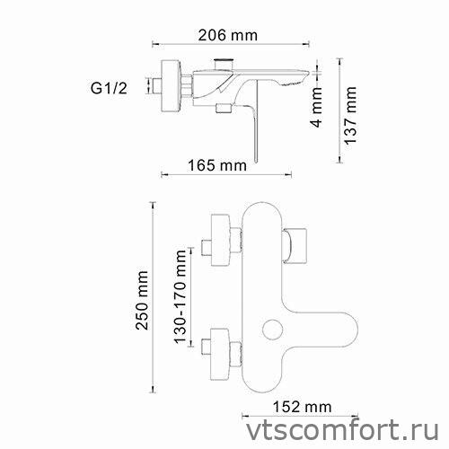 Фото WasserKraft Dinkel 5801 Смеситель для ванны с коротким изливом Изображение WasserKraft Dinkel 5801 Смеситель для ванны с коротким изливом