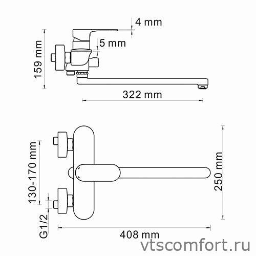 Фото WasserKraft Dinkel 5802L Смеситель для ванны с длинным изливом Изображение WasserKraft Dinkel 5802L Смеситель для ванны с длинным изливом