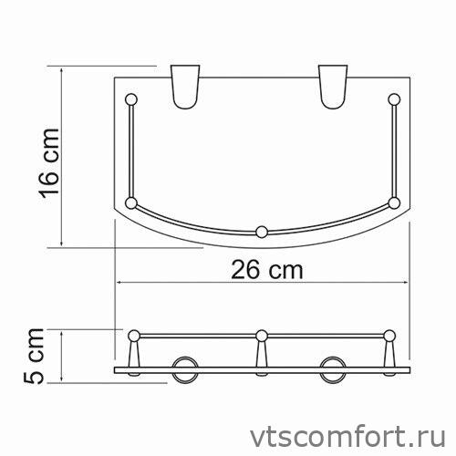 Фото WasserKraft K-588 Полка стеклянная Изображение WasserKraft K-588 Полка стеклянная