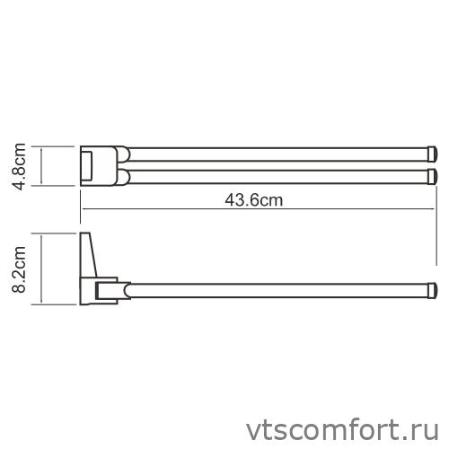 Фото WasserKraft Lopau K-6031 Держатель полотенец двойной Изображение WasserKraft Lopau K-6031 Держатель полотенец двойной