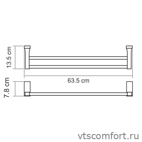 Фото WasserKraft Lopau K-6040 Держатель полотенец двойной Изображение WasserKraft Lopau K-6040 Держатель полотенец двойной