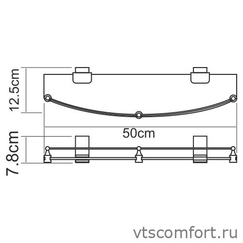 Фото WasserKraft Lopau K-6044 Полка стеклянная с бортиком Изображение WasserKraft Lopau K-6044 Полка стеклянная с бортиком