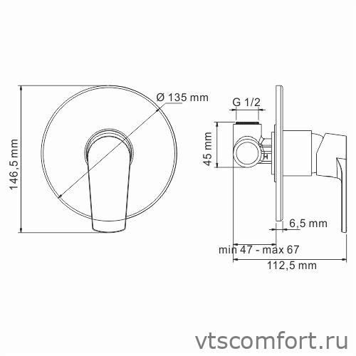 Фото WasserKraft Dill 6151 Смеситель для душа Изображение WasserKraft Dill 6151 Смеситель для душа