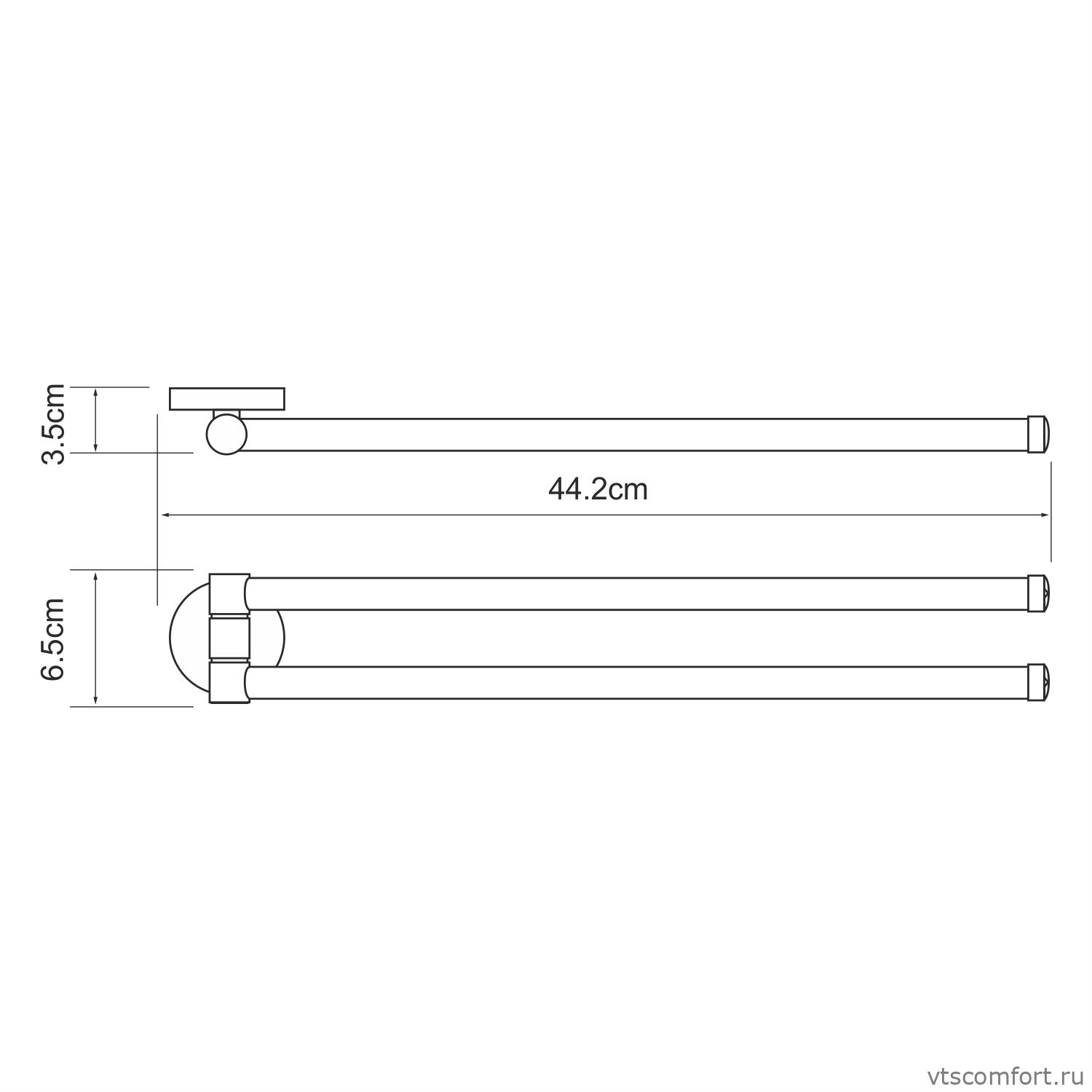 Фото WasserKraft Rhein K-6231 Держатель полотенец двойной Изображение WasserKraft Rhein K-6231 Держатель полотенец двойной