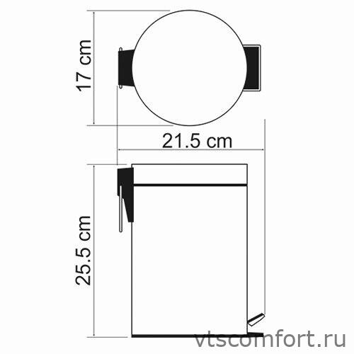 Фото WasserKraft K-633 Ведро для мусора с педалью 3 литра глянец Изображение WasserKraft K-633 Ведро для мусора с педалью 3 литра глянец