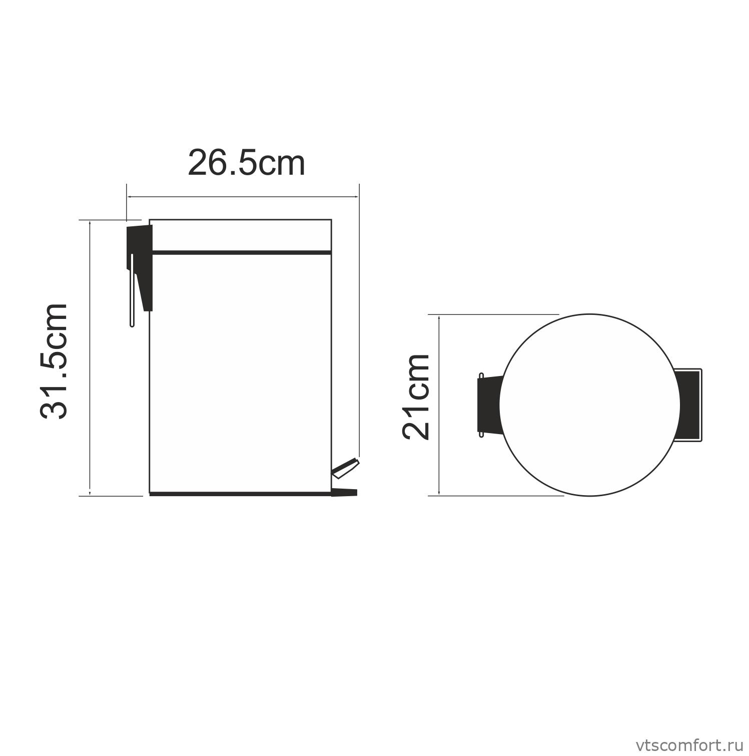 Фото WasserKraft K-635WHITE Ведро для мусора с педалью 5 литров белое Изображение WasserKraft K-635WHITE Ведро для мусора с педалью 5 литров белое