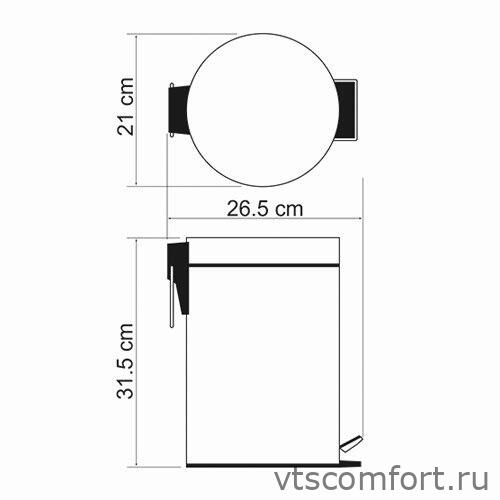 Фото WasserKraft K-645 Ведро для мусора с педалью 5 литров бронза Изображение WasserKraft K-645 Ведро для мусора с педалью 5 литров бронза