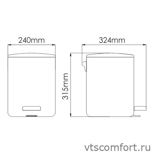 Фото WasserKraft K-649 Ведро для мусора с педалью 9 литров глянец Изображение WasserKraft K-649 Ведро для мусора с педалью 9 литров глянец