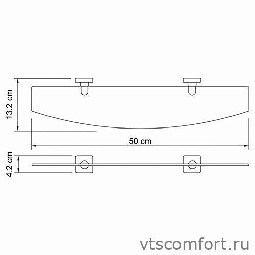 Фото WasserKraft Lippe K-6524 Полка стеклянная Изображение WasserKraft Lippe K-6524 Полка стеклянная