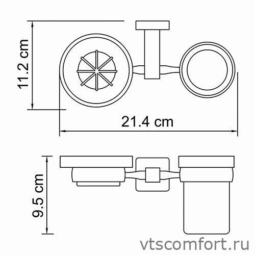Фото WasserKraft Lippe K-6526 Держатель стакана и мыльницы Изображение WasserKraft Lippe K-6526 Держатель стакана и мыльницы