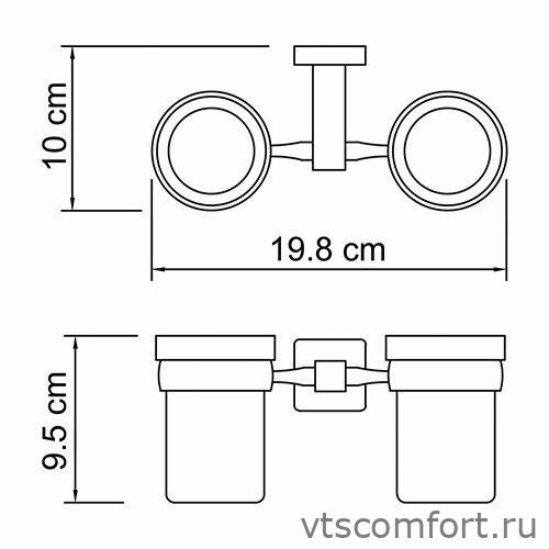 Фото WasserKraft Lippe K-6528D Подстаканник двойной Изображение WasserKraft Lippe K-6528D Подстаканник двойной