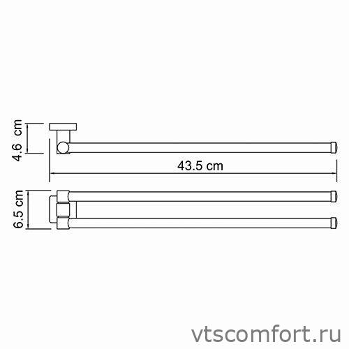Фото WasserKraft Lippe K-6531 Держатель полотенец двойной Изображение WasserKraft Lippe K-6531 Держатель полотенец двойной
