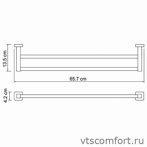 Фото WasserKraft Lippe K-6540 Держатель полотенец двойной Изображение WasserKraft Lippe K-6540 Держатель полотенец двойной