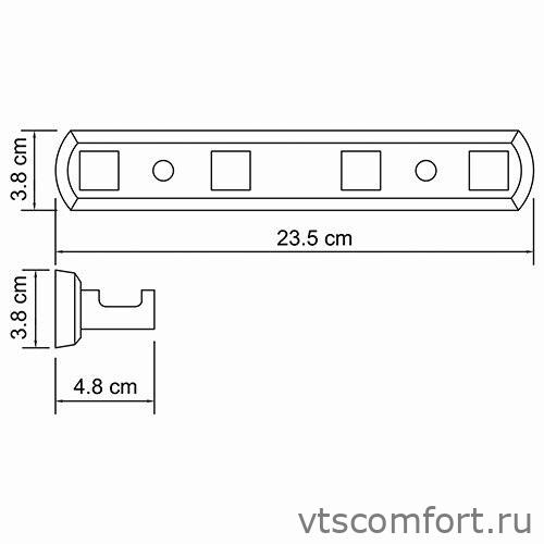 Фото WasserKraft Lippe K-6574 Кронштейн настенный 4 крючка Изображение WasserKraft Lippe K-6574 Кронштейн настенный 4 крючка
