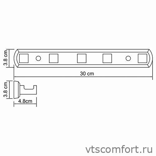 Фото WasserKraft Lippe K-6575 Кронштейн настенный 5 крючков Изображение WasserKraft Lippe K-6575 Кронштейн настенный 5 крючков