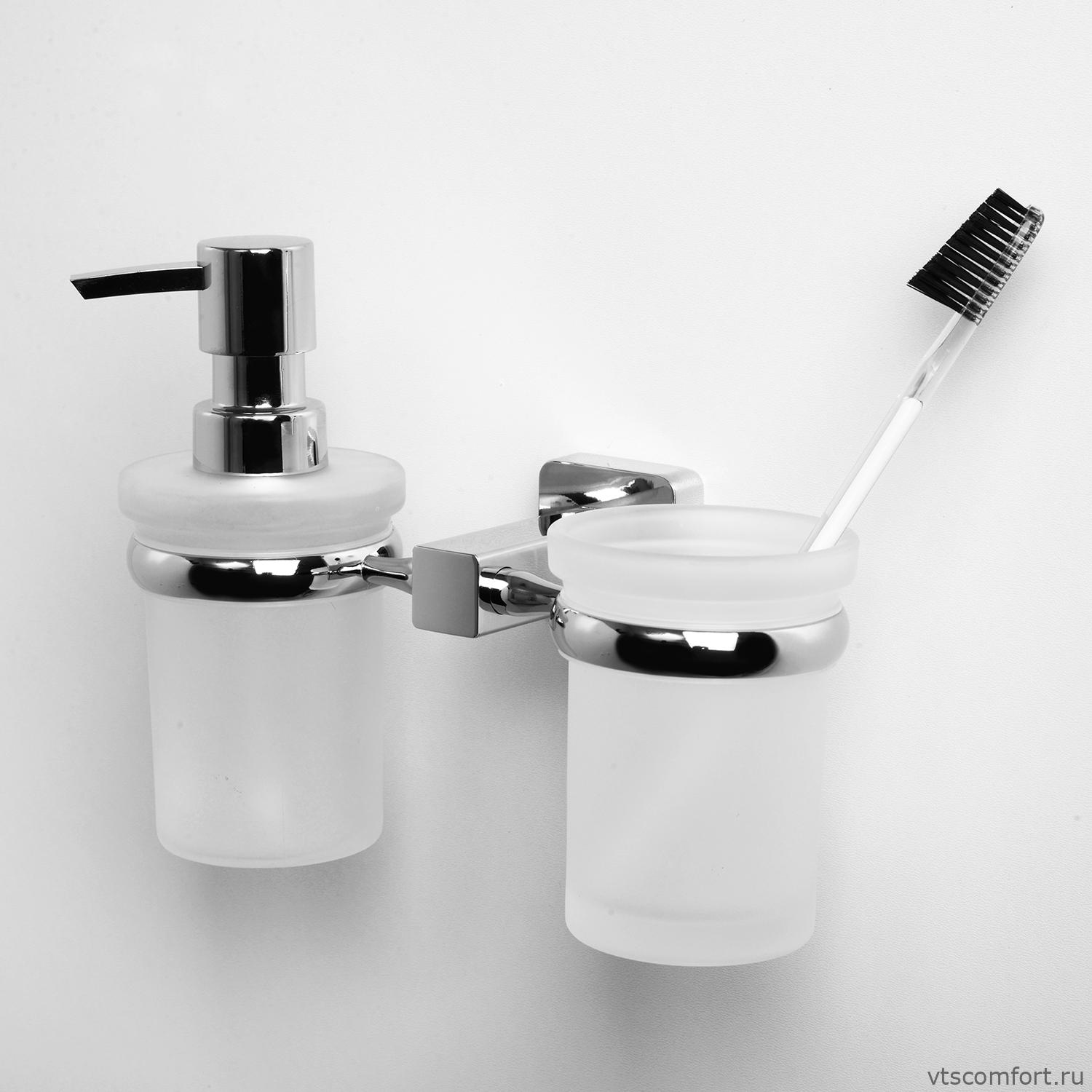 Фото WasserKraft Lippe K-6589 Держатель стакана и дозатора Изображение WasserKraft Lippe K-6589 Держатель стакана и дозатора