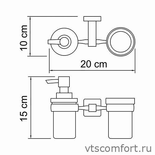 Фото WasserKraft Lippe K-6589 Держатель стакана и дозатора Изображение WasserKraft Lippe K-6589 Держатель стакана и дозатора