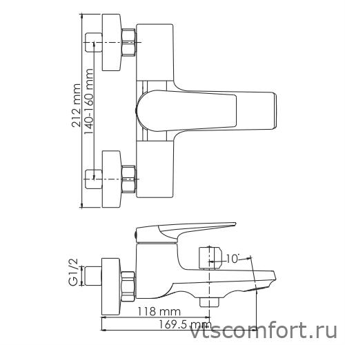 Фото WasserKraft Glan 6601 Смеситель для ванны с коротким изливом Изображение WasserKraft Glan 6601 Смеситель для ванны с коротким изливом