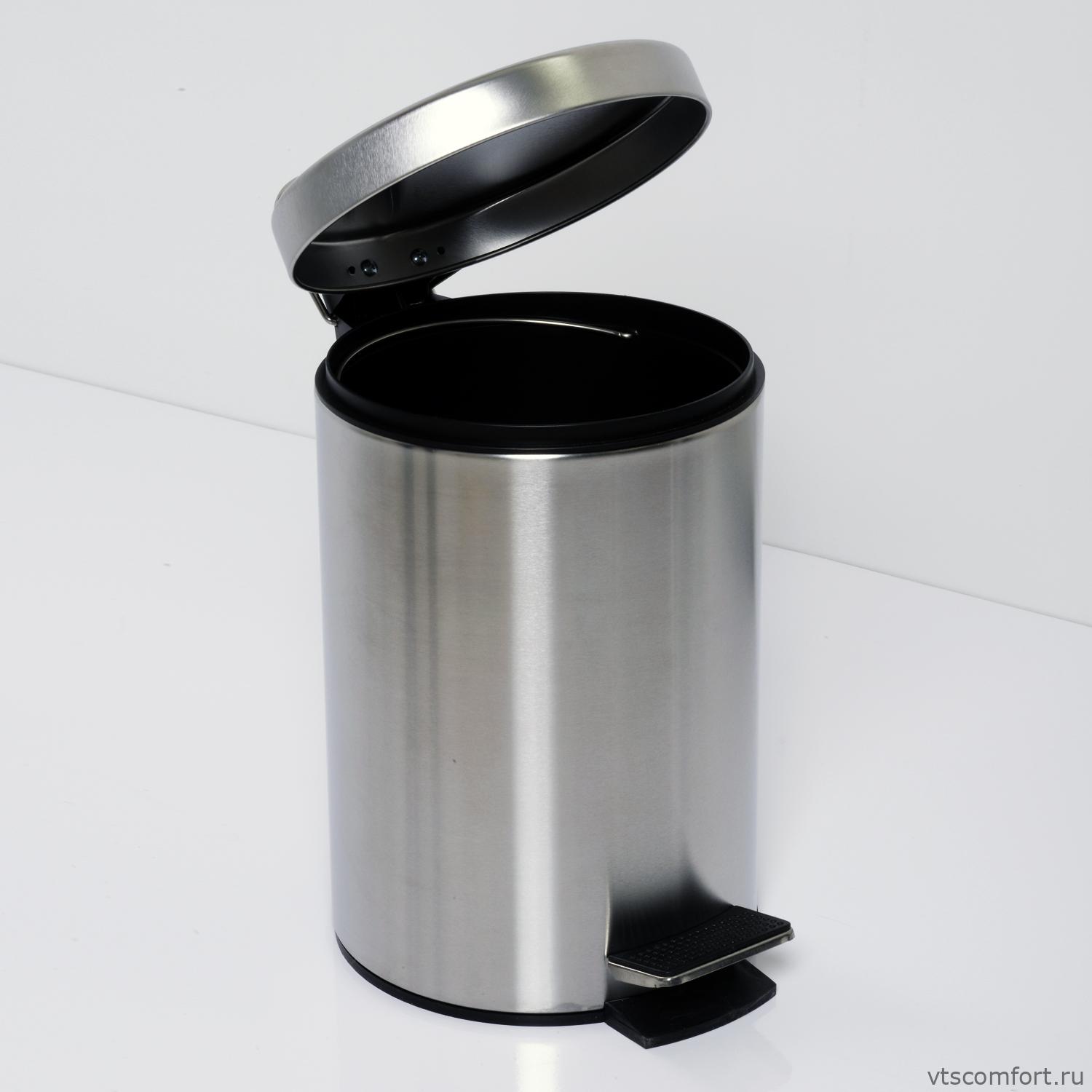 Фото WasserKraft K-665 Ведро для мусора с педалью 5 литров матовое Изображение WasserKraft K-665 Ведро для мусора с педалью 5 литров матовое