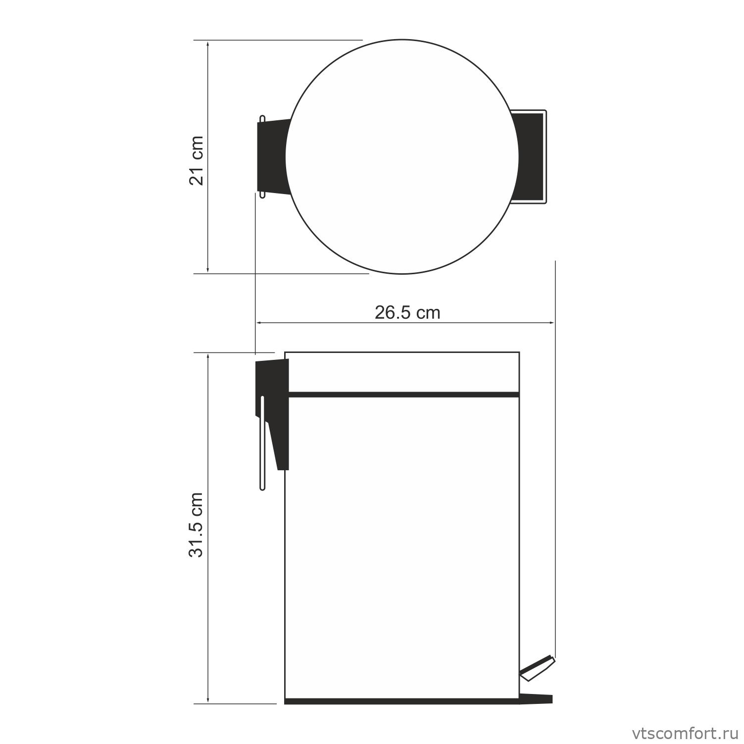 Фото WasserKraft K-665 Ведро для мусора с педалью 5 литров матовое Изображение WasserKraft K-665 Ведро для мусора с педалью 5 литров матовое