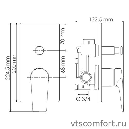 Фото WasserKraft Aisch 5561 Смеситель для ванны и душа Изображение WasserKraft Aisch 5561 Смеситель для ванны и душа