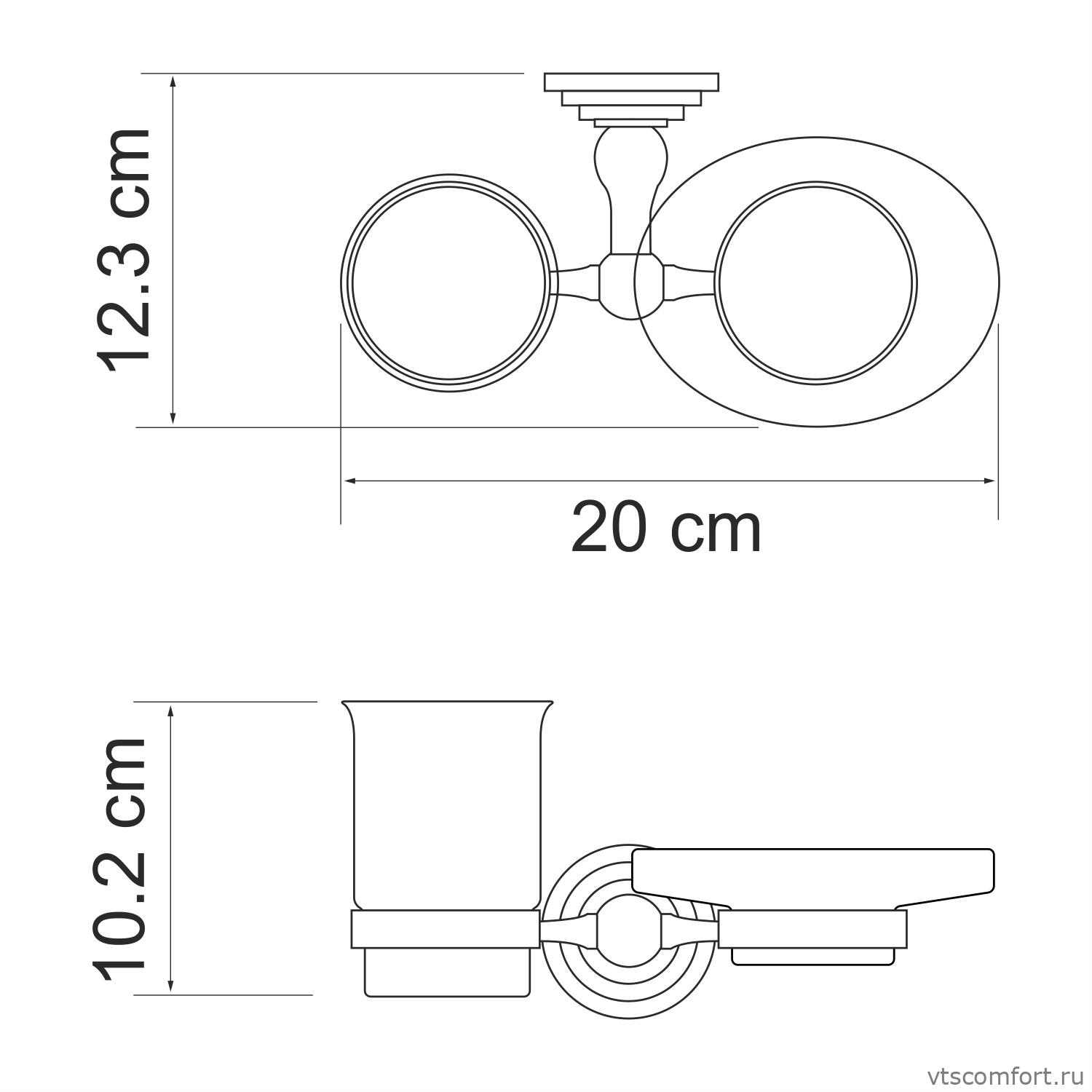 Фото WasserKraft Ammer K-7026 Держатель стакана и мыльницы Изображение WasserKraft Ammer K-7026 Держатель стакана и мыльницы