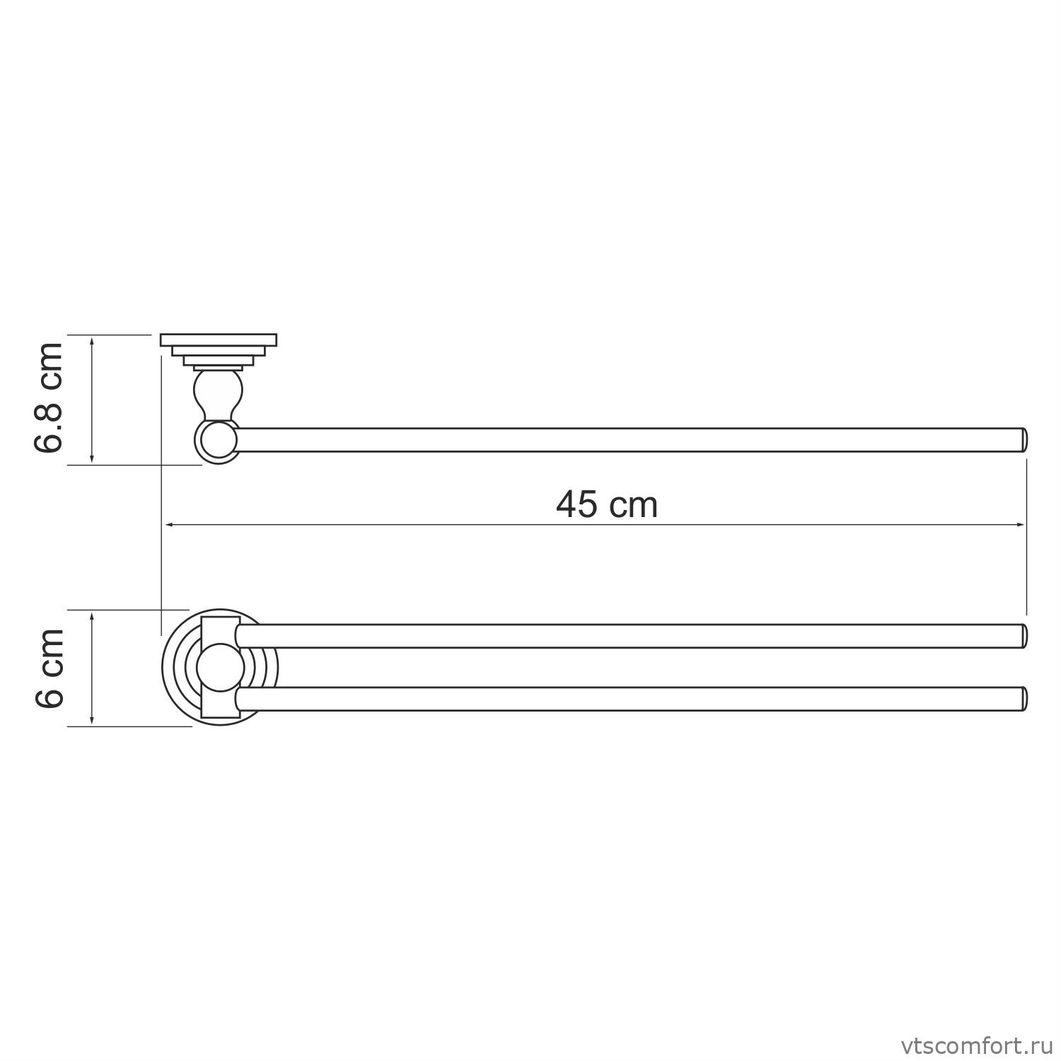 Фото WasserKraft Ammer K-7031 Держатель полотенец двойной Изображение WasserKraft Ammer K-7031 Держатель полотенец двойной