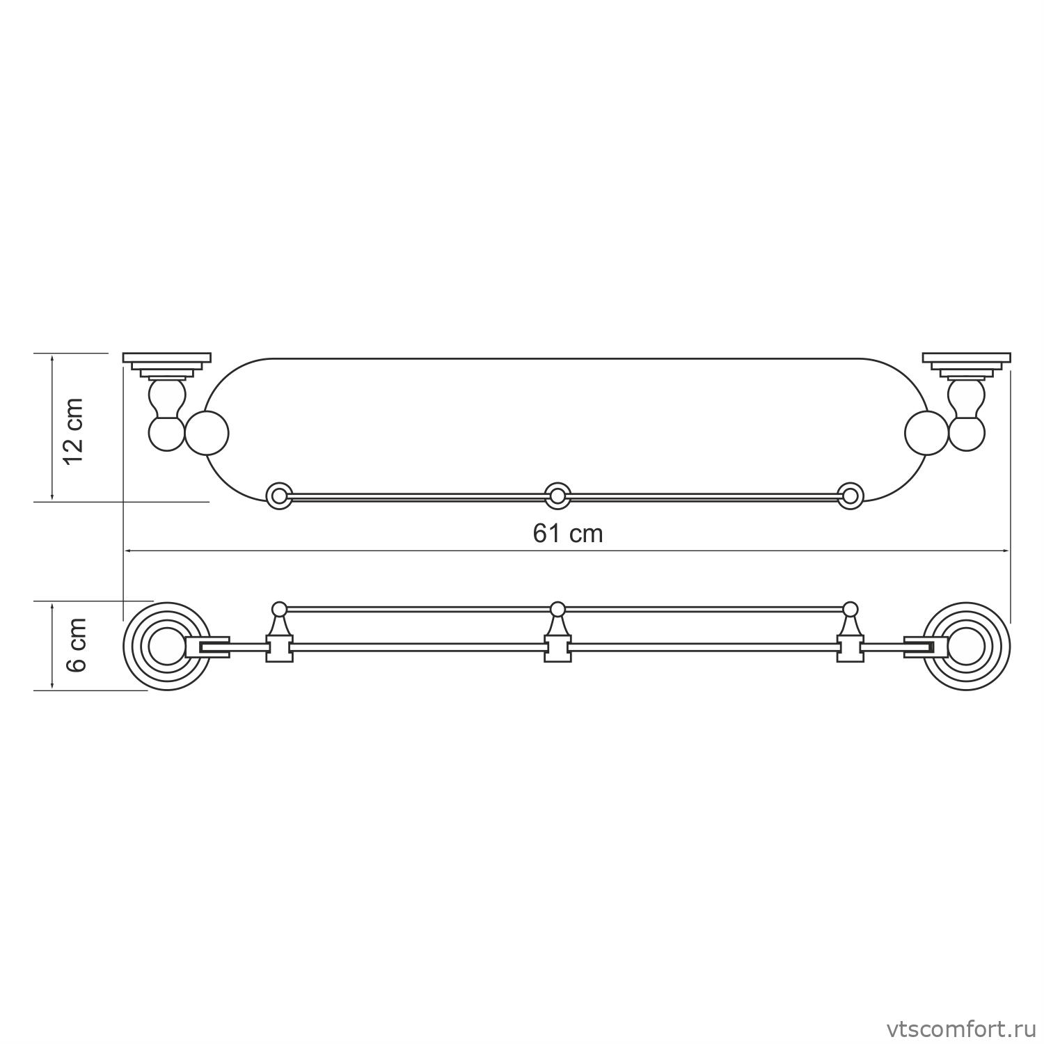 Фото WasserKraft Ammer K-7044 (ранее К-7024) Полка стеклянная с бортиком Изображение WasserKraft Ammer K-7044 (ранее К-7024) Полка стеклянная с бортиком