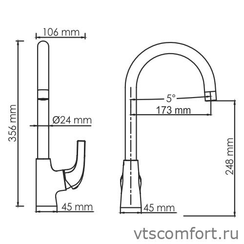 Фото WasserKraft Sauer 7107 Смеситель для кухни Изображение WasserKraft Sauer 7107 Смеситель для кухни