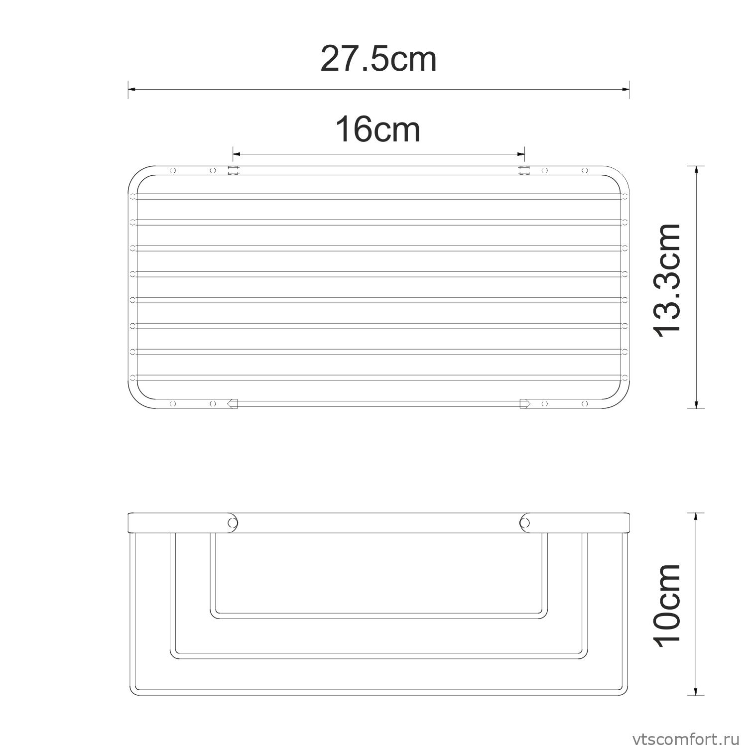 Фото WasserKraft K-711BLACK Полка металлическая Изображение WasserKraft K-711BLACK Полка металлическая