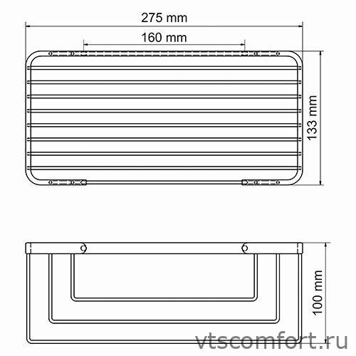 Фото WasserKraft K-744 Полка металлическая Изображение WasserKraft K-744 Полка металлическая