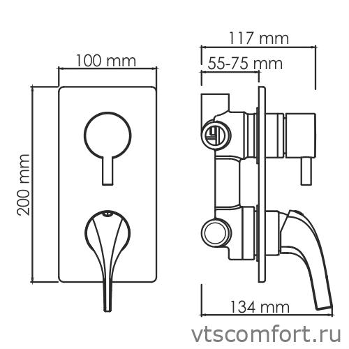Фото WasserKraft Sauer 7171 Смеситель для ванны и душа Изображение WasserKraft Sauer 7171 Смеситель для ванны и душа