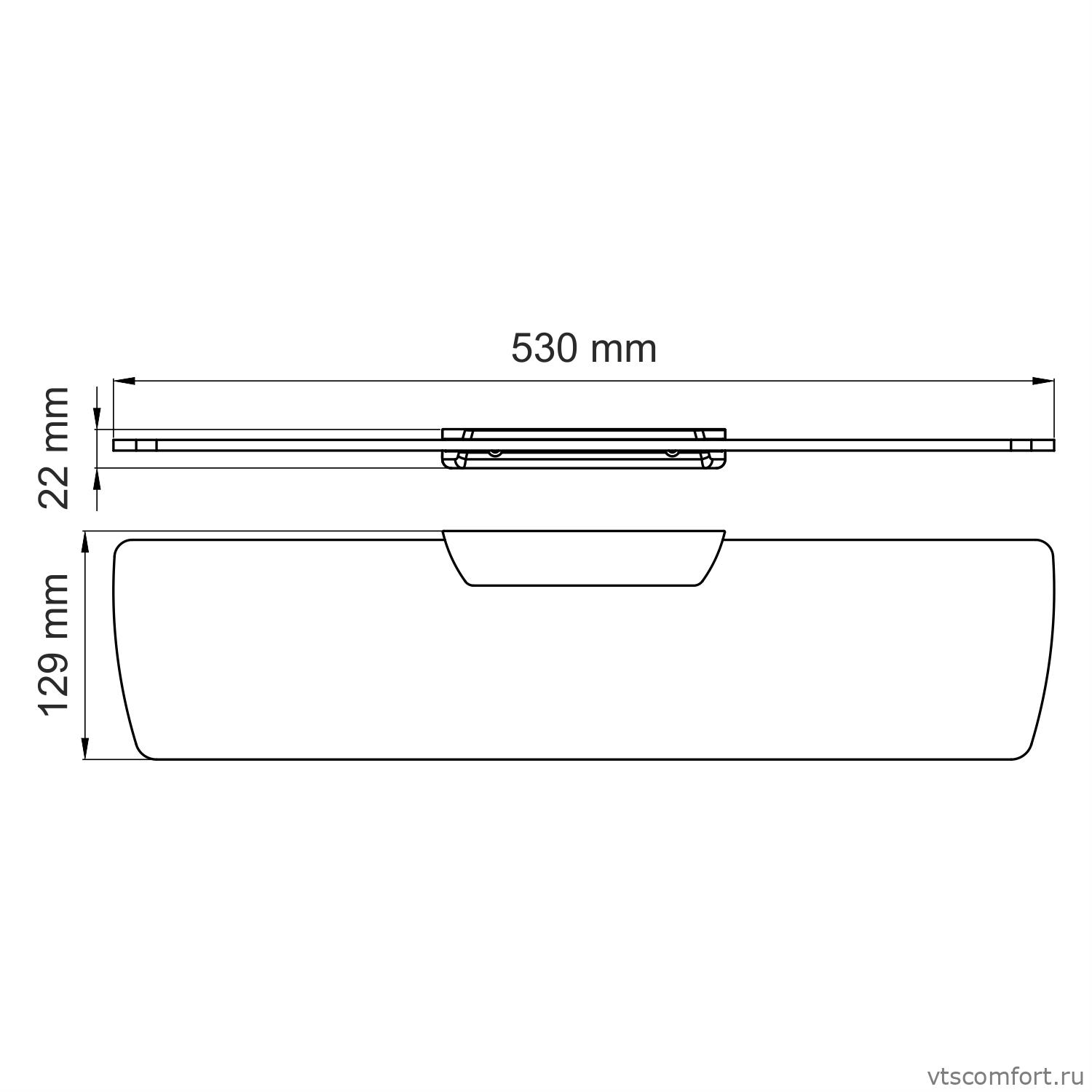 Фото WasserKraft Elbe K-7224 Полка стеклянная Изображение WasserKraft Elbe K-7224 Полка стеклянная
