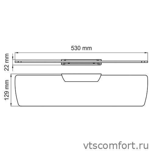 Фото WasserKraft Glan K-5124 Полка стеклянная Изображение WasserKraft Glan K-5124 Полка стеклянная