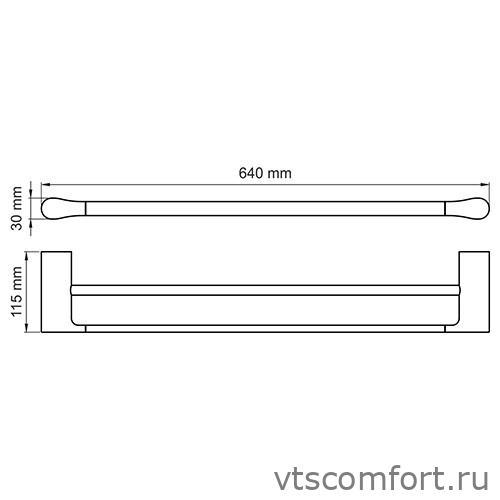 Фото WasserKraft Glan K-5140 Держатель полотенец двойной Изображение WasserKraft Glan K-5140 Держатель полотенец двойной