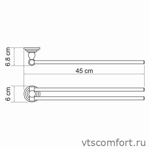 Фото WasserKraft Isar K-7331 Держатель полотенец двойной Изображение WasserKraft Isar K-7331 Держатель полотенец двойной
