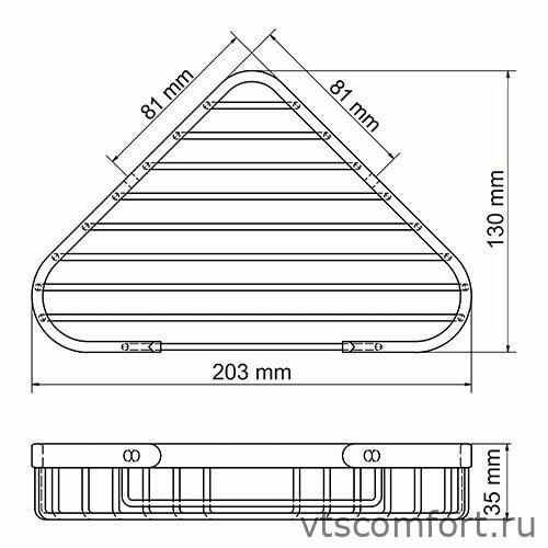 Фото WasserKraft K-733BLACK Полка металлическая Изображение WasserKraft K-733BLACK Полка металлическая