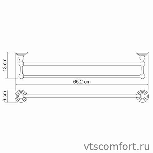 Фото WasserKraft Isar K-7340 Держатель полотенец двойной Изображение WasserKraft Isar K-7340 Держатель полотенец двойной