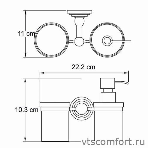 Фото WasserKraft Isar K-7389 Держатель стакана и дозатора Изображение WasserKraft Isar K-7389 Держатель стакана и дозатора