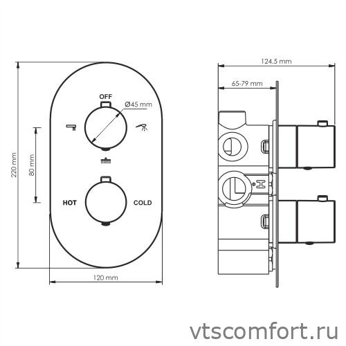 Фото WasserKraft Elbe 7444 Смеситель для ванны и душа с термостатом Изображение WasserKraft Elbe 7444 Смеситель для ванны и душа с термостатом