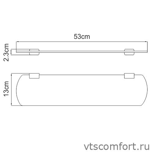 Фото WasserKraft Sauer K-7924 Полка стеклянная Изображение WasserKraft Sauer K-7924 Полка стеклянная