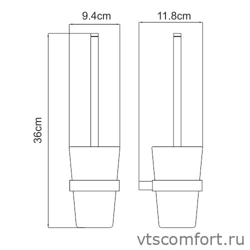 Фото WasserKraft Sauer K-7927 Щетка для унитаза подвесная Изображение WasserKraft Sauer K-7927 Щетка для унитаза подвесная