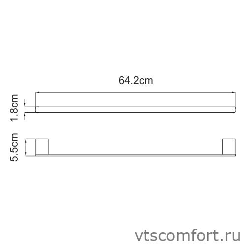 Фото WasserKraft Sauer K-7930 Держатель полотенец одинарный Изображение WasserKraft Sauer K-7930 Держатель полотенец одинарный