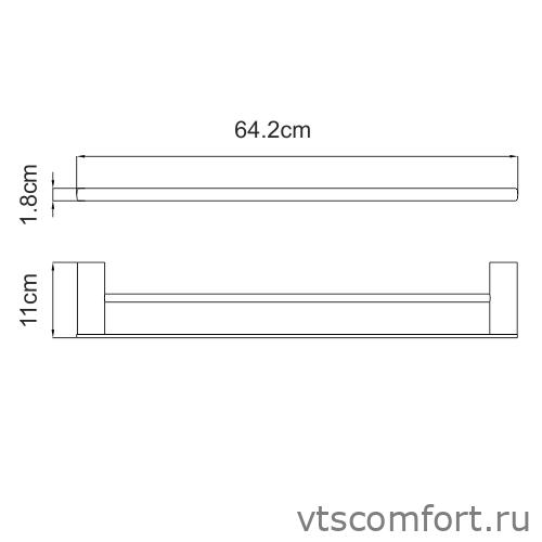 Фото WasserKraft Sauer K-7940 Держатель полотенец двойной Изображение WasserKraft Sauer K-7940 Держатель полотенец двойной
