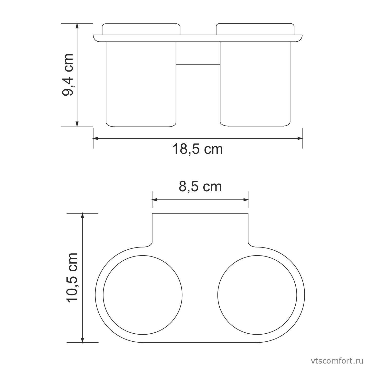 Фото WasserKraft Kammel K-8328D Подстаканник двойной Изображение WasserKraft Kammel K-8328D Подстаканник двойной