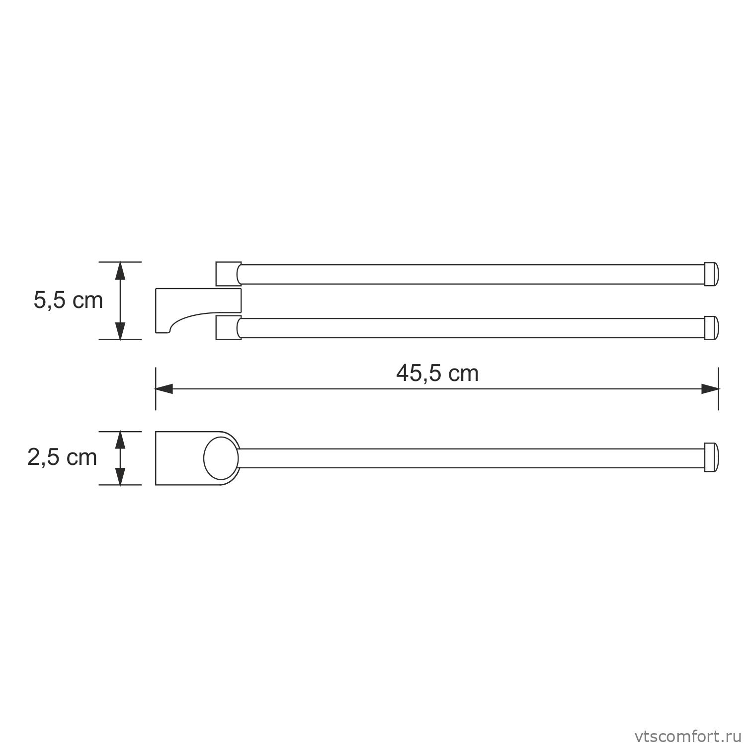 Фото WasserKraft Kammel K-8331 Держатель полотенец двойной Изображение WasserKraft Kammel K-8331 Держатель полотенец двойной
