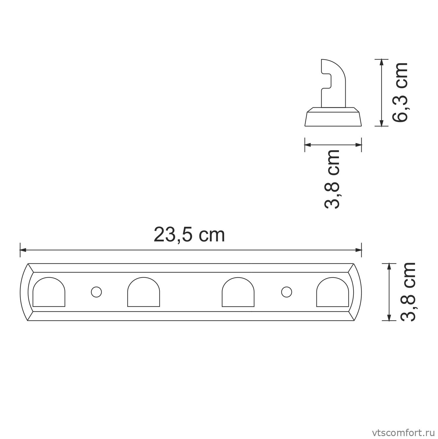 Фото WasserKraft Kammel K-8374WHITE Кронштейн настенный 4 крючка Изображение WasserKraft Kammel K-8374WHITE Кронштейн настенный 4 крючка