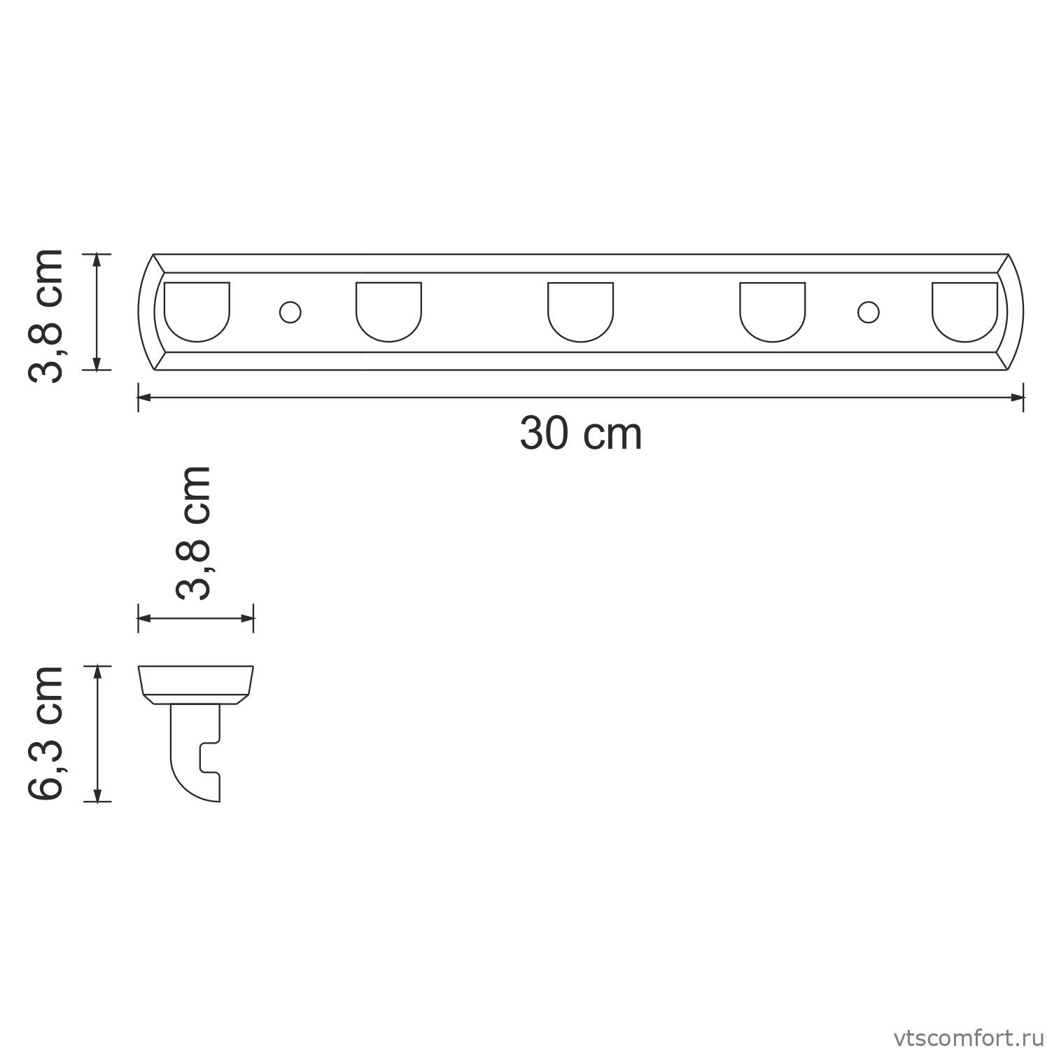 Фото WasserKraft Kammel K-8375 Кронштейн настенный 5 крючков Изображение WasserKraft Kammel K-8375 Кронштейн настенный 5 крючков